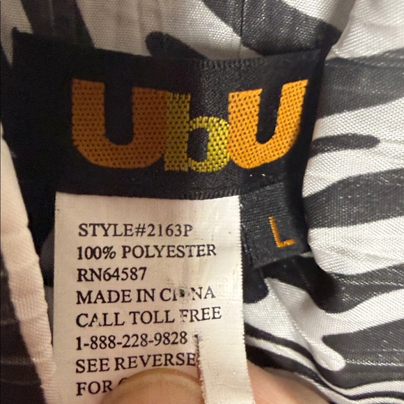 UBU zebra print black and white crinkle jacket sz Large - Picture 7 of 7